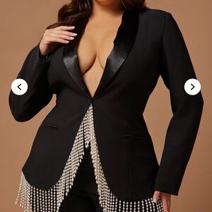 Nova Luxe 3X Sidie Peal Blazer Black